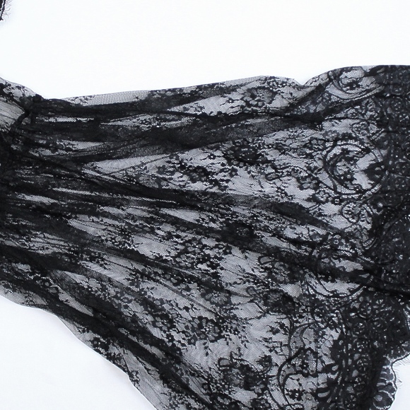 New! Black Lace Beach Cover Up Dress Boho - Picture 7 of 8